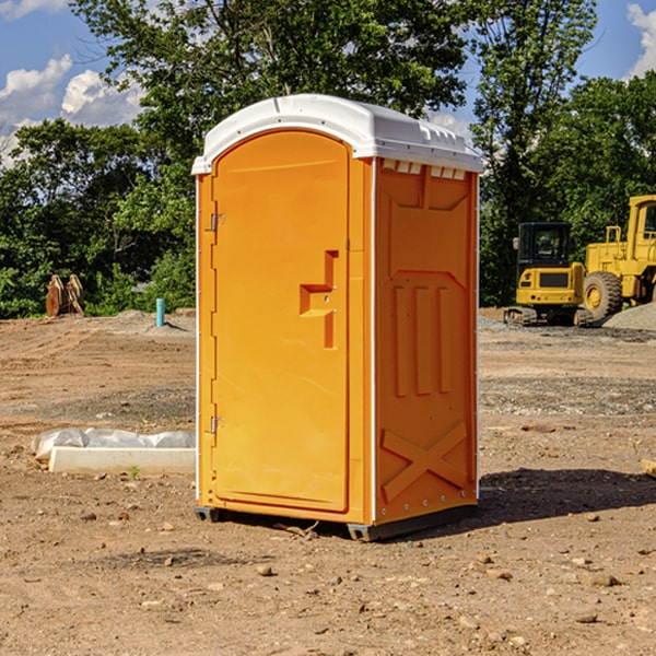 how often are the porta potties cleaned and serviced during a rental period in Angels California